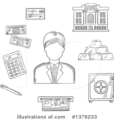 Banker Clipart #1376233 by Vector Tradition SM