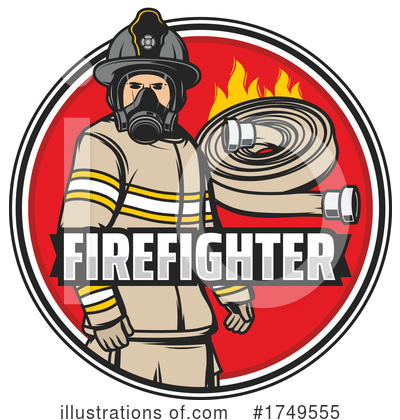 Firefighter Clipart #1749555 by Vector Tradition SM