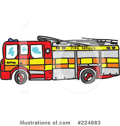 Royalty-Free (RF) Fire Engine Clipart Illustration by Prawny - Stock Sample #224883
