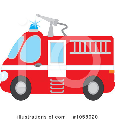 Royalty-Free (RF) Fire Truck Clipart Illustration by Alex Bannykh - Stock Sample #1058920