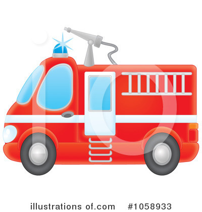 Royalty-Free (RF) Fire Truck Clipart Illustration by Alex Bannykh - Stock Sample #1058933