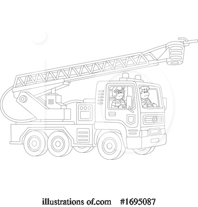 Royalty-Free (RF) Fire Truck Clipart Illustration by Alex Bannykh - Stock Sample #1695087