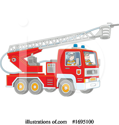 Royalty-Free (RF) Fire Truck Clipart Illustration by Alex Bannykh - Stock Sample #1695100