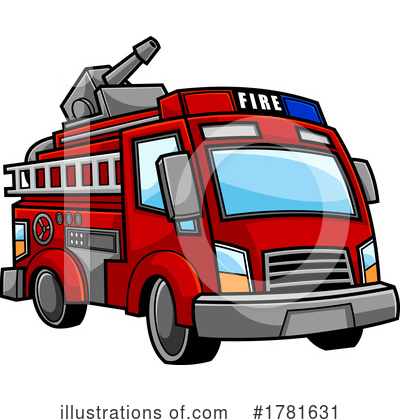 Royalty-Free (RF) Fire Truck Clipart Illustration by Hit Toon - Stock Sample #1781631