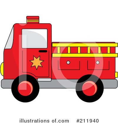 Royalty-Free (RF) Fire Truck Clipart Illustration by Pams Clipart - Stock Sample #211940