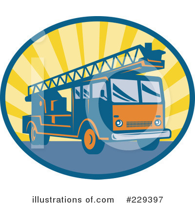 Royalty-Free (RF) Fire Truck Clipart Illustration by patrimonio - Stock Sample #229397