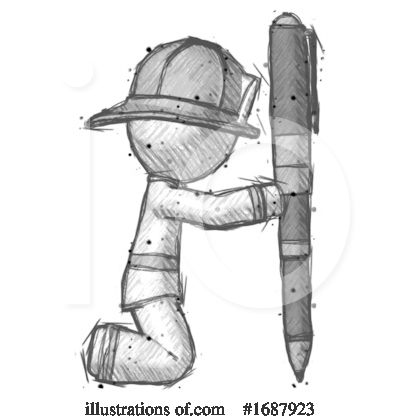 Royalty-Free (RF) Firefighter Clipart Illustration by Leo Blanchette - Stock Sample #1687923