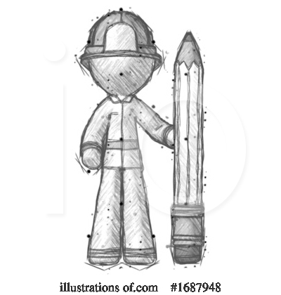 Royalty-Free (RF) Firefighter Clipart Illustration by Leo Blanchette - Stock Sample #1687948
