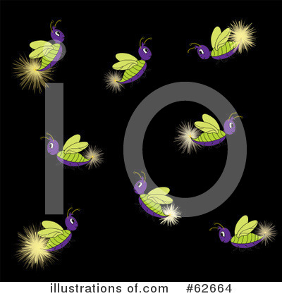 Royalty-Free (RF) Fireflies Clipart Illustration by Pams Clipart - Stock Sample #62664