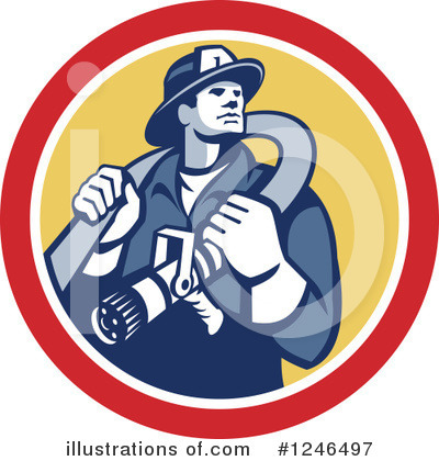 Fire Man Clipart #1246497 by patrimonio