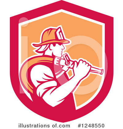 Royalty-Free (RF) Fireman Clipart Illustration by patrimonio - Stock Sample #1248550