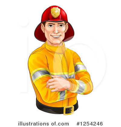 Fire Fighter Clipart #1254246 by AtStockIllustration