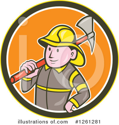 Royalty-Free (RF) Fireman Clipart Illustration by patrimonio - Stock Sample #1261281