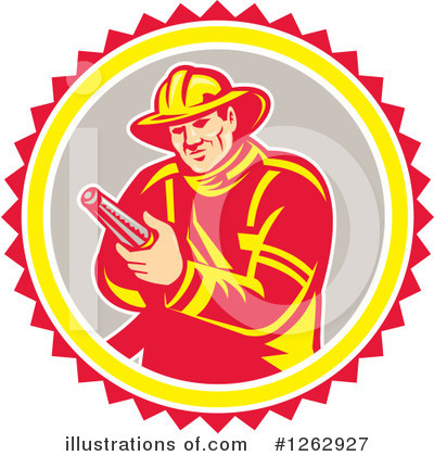 Royalty-Free (RF) Fireman Clipart Illustration by patrimonio - Stock Sample #1262927