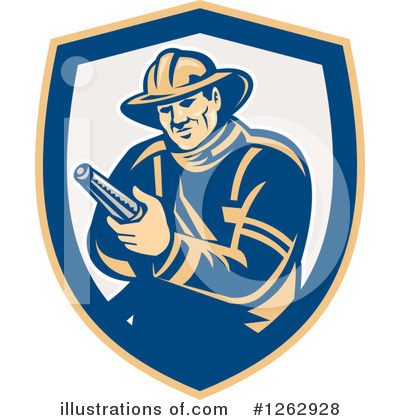 Royalty-Free (RF) Fireman Clipart Illustration by patrimonio - Stock Sample #1262928