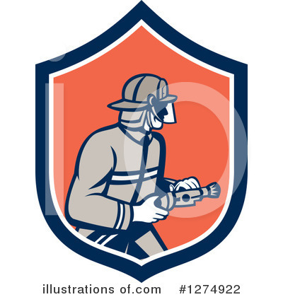 Royalty-Free (RF) Fireman Clipart Illustration by patrimonio - Stock Sample #1274922