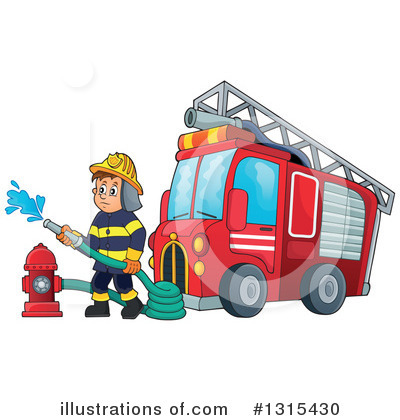 Royalty-Free (RF) Fireman Clipart Illustration by visekart - Stock Sample #1315430