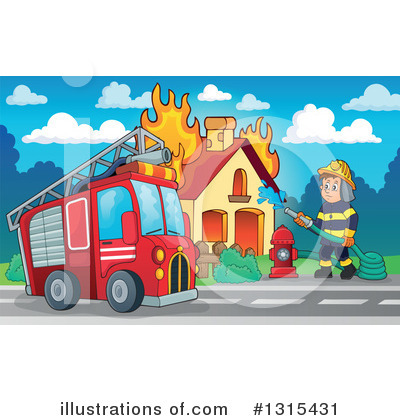 Royalty-Free (RF) Fireman Clipart Illustration by visekart - Stock Sample #1315431