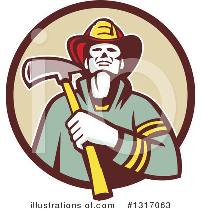 Royalty-Free (RF) Fireman Clipart Illustration by patrimonio - Stock Sample #1317063