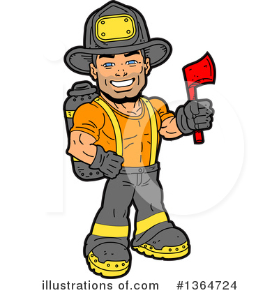 Fire Fighter Clipart #1364724 by Clip Art Mascots