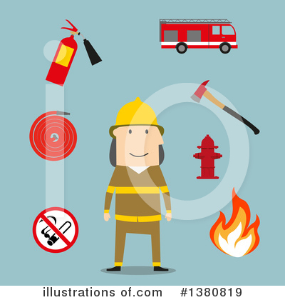 Royalty-Free (RF) Fireman Clipart Illustration by Vector Tradition SM - Stock Sample #1380819