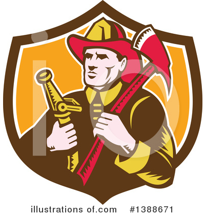 Firefighter Clipart #1388671 by patrimonio