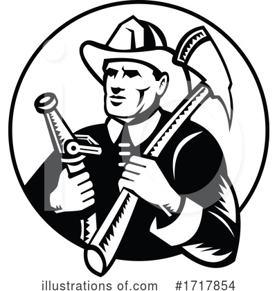 Royalty-Free (RF) Fireman Clipart Illustration by patrimonio - Stock Sample #1717854