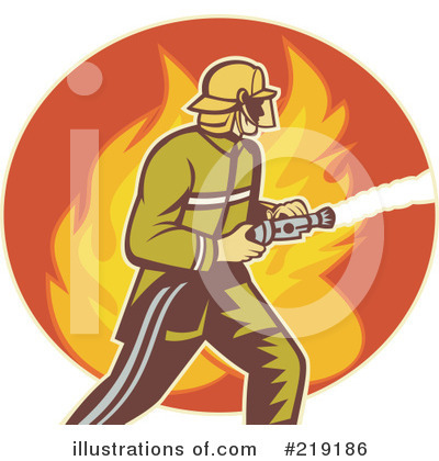 Royalty-Free (RF) Fireman Clipart Illustration by patrimonio - Stock Sample #219186