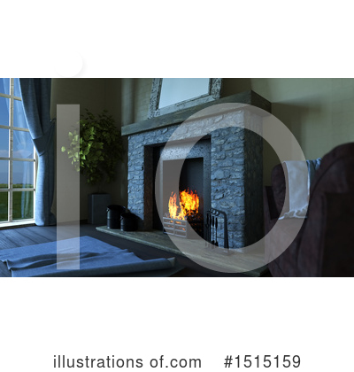 Royalty-Free (RF) Fireplace Clipart Illustration by KJ Pargeter - Stock Sample #1515159