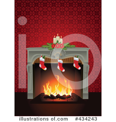 Royalty-Free (RF) Fireplace Clipart Illustration by Eugene - Stock Sample #434243