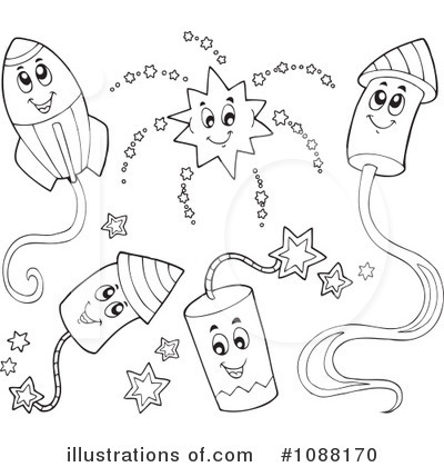 Royalty-Free (RF) Fireworks Clipart Illustration by visekart - Stock Sample #1088170