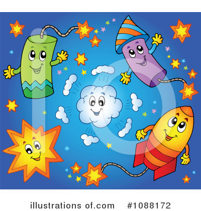 Royalty-Free (RF) Fireworks Clipart Illustration by visekart - Stock Sample #1088172