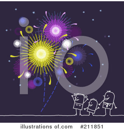 Royalty-Free (RF) Fireworks Clipart Illustration by NL shop - Stock Sample #211851