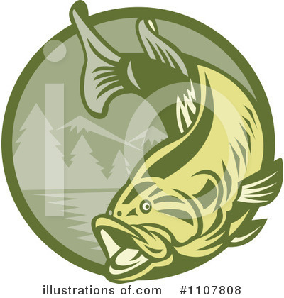 Royalty-Free (RF) Fish Clipart Illustration by patrimonio - Stock Sample #1107808