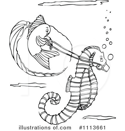 Seahorse Clipart #1113661 by Prawny Vintage