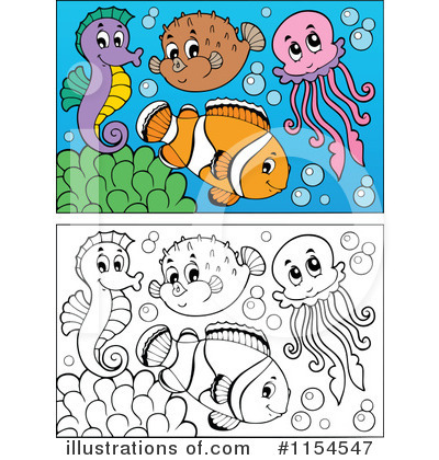 Royalty-Free (RF) Fish Clipart Illustration by visekart - Stock Sample #1154547
