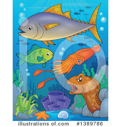 Royalty-Free (RF) Fish Clipart Illustration by visekart - Stock Sample #1389786