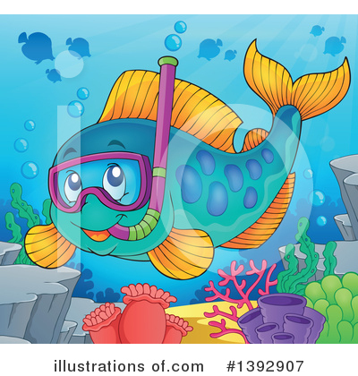 Royalty-Free (RF) Fish Clipart Illustration by visekart - Stock Sample #1392907
