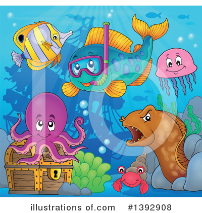 Jellyfish Clipart #1392908 by visekart
