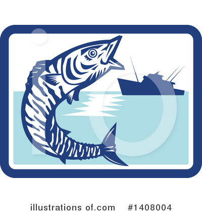 Royalty-Free (RF) Fish Clipart Illustration by patrimonio - Stock Sample #1408004