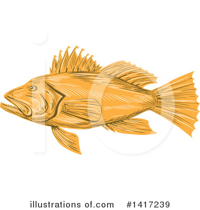 Sea Bass Clipart #1417239 by patrimonio