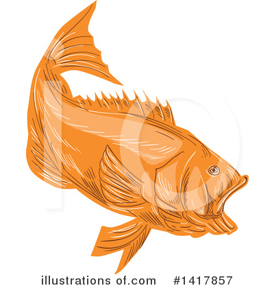 Royalty-Free (RF) Fish Clipart Illustration by patrimonio - Stock Sample #1417857