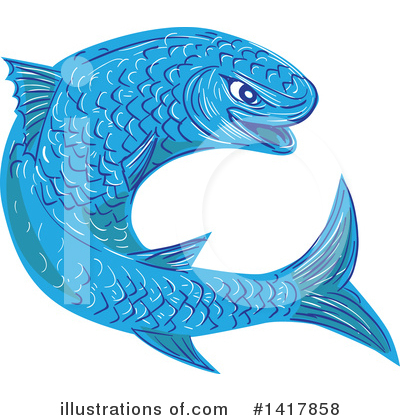Royalty-Free (RF) Fish Clipart Illustration by patrimonio - Stock Sample #1417858