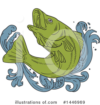 Royalty-Free (RF) Fish Clipart Illustration by patrimonio - Stock Sample #1446969