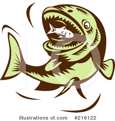 Royalty-Free (RF) Fish Clipart Illustration by patrimonio - Stock Sample #216122
