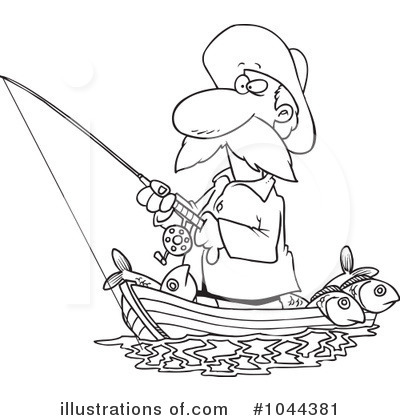Royalty-Free (RF) Fishing Clipart Illustration by toonaday - Stock Sample #1044381