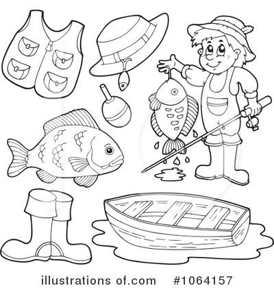 Royalty-Free (RF) Fishing Clipart Illustration by visekart - Stock Sample #1064157