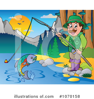 Royalty-Free (RF) Fishing Clipart Illustration by visekart - Stock Sample #1070158
