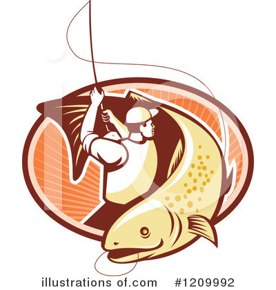 Fly Fishing Clipart #1209992 by patrimonio