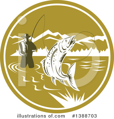 Fly Fishing Clipart #1388703 by patrimonio